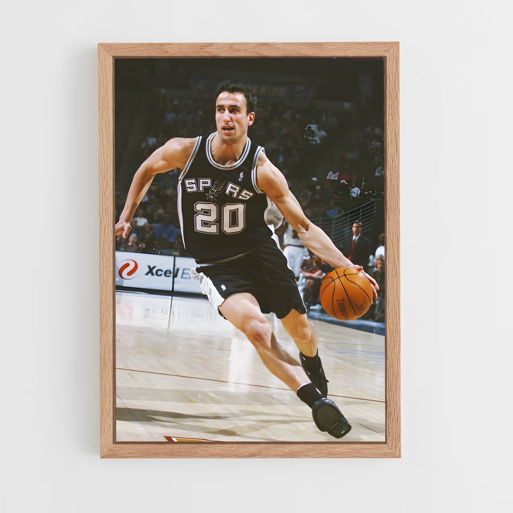 Poster Manu ginobili – affiche Basketball (vue 4)